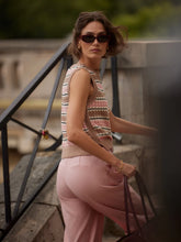 Varley Deeley Stripe Stitch Tank - Warm Taupe/Mellow Yellow