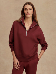 Varley Hawley Half Zip Sweat - New Maroon
