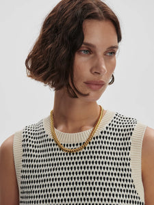 Varley Knowles Textured Knit Vest - Birch Multi Stitch