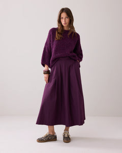 Summum Woman Wide Taffeta Skirt - Wineberry