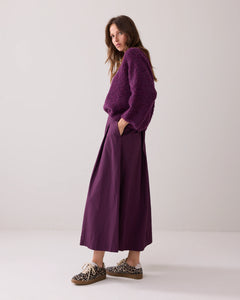 Summum Woman Wide Taffeta Skirt - Wineberry