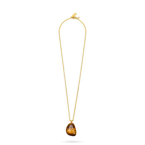 Talis Chains Rock Stone Pendant Necklace - Tiger's Eye
