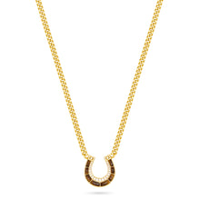 Talis Chains Horseshoe Pendant Necklace - Tiger's Eye