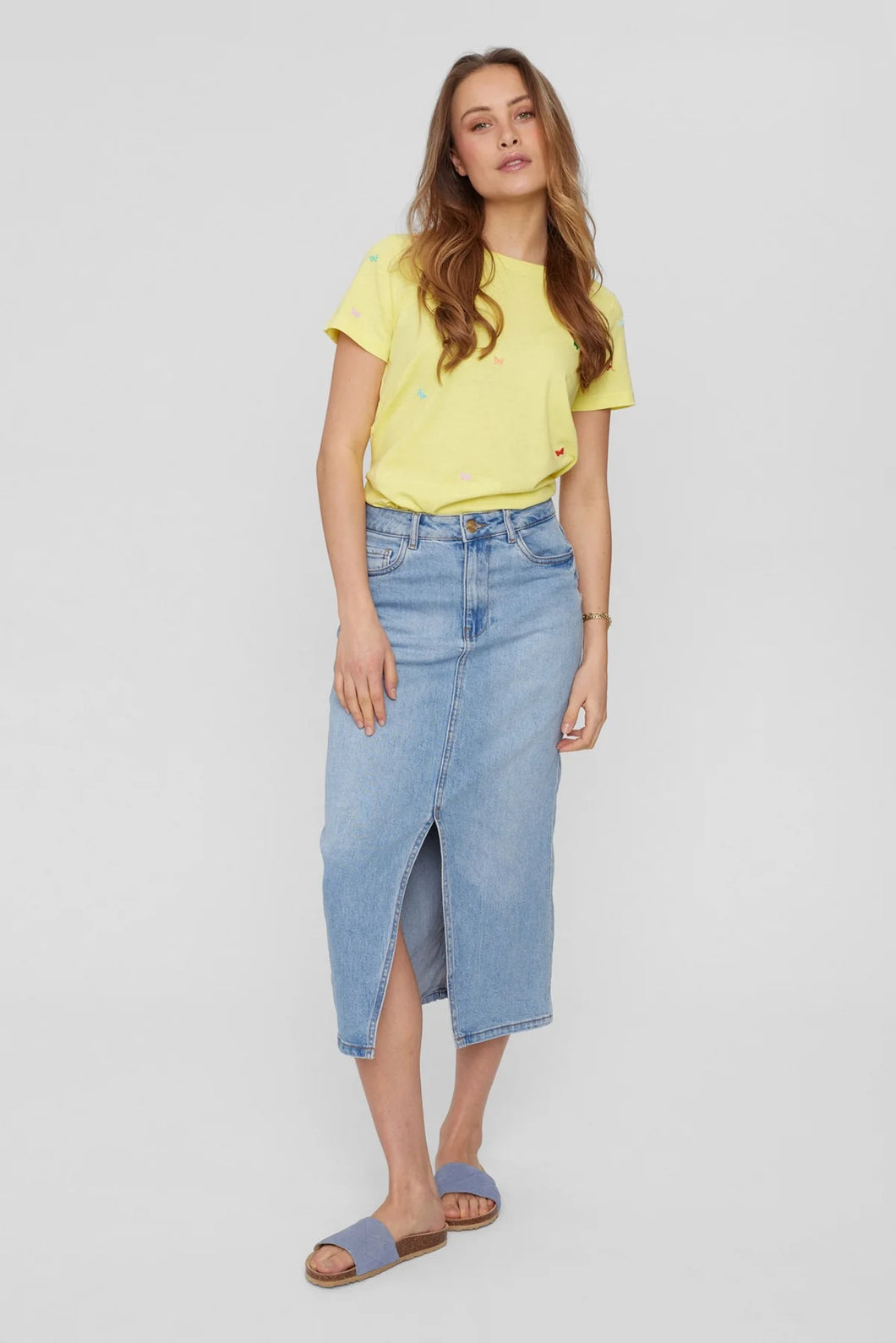 Numph NuToronto Skirt - Medium Blue Denim