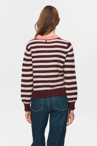 Numph NuCiara Riette Stripe Pullover - Winetasting