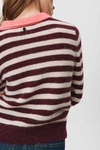 Numph NuCiara Riette Stripe Pullover - Winetasting
