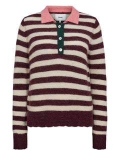 Numph NuCiara Riette Stripe Pullover - Winetasting