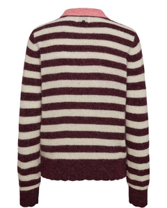 Numph NuCiara Riette Stripe Pullover - Winetasting