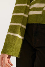 Numph NuRiette Block Stripe Pullover - Calla Green