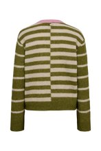 Numph NuRiette Block Stripe Pullover - Calla Green