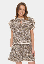 Saint Tropez Kirby Blouse - Creme Leopard Strokes