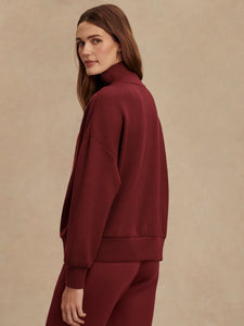Varley Hawley Half Zip Sweat - New Maroon