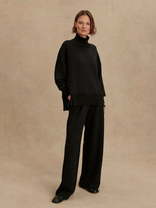 Varley Barker High Neck Sweat -  Black