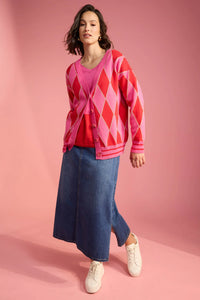 Haven Casablanca Lurex Cardigan - Chilli/Pink