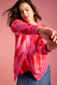 Haven Casablanca Lurex Cardigan - Chilli/Pink