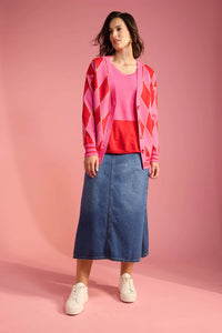 Haven Casablanca Lurex Cardigan - Chilli/Pink
