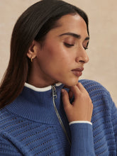 Varley Morwenna Half Zip Knit - Bijou Blue