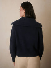 Varley Maura Half-Zip Rib Knit- Navy
