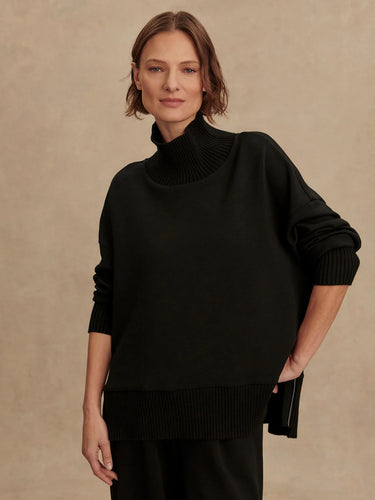 Varley Barker High Neck Sweat -  Black