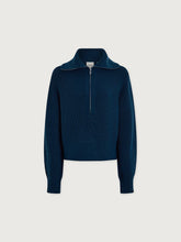 Varley Maura Half Zip Knit Sweater - Sea Blue