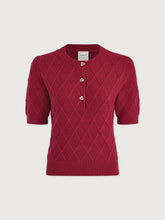 Varley Merryn Diamond Knit Top - Rich Raspberry