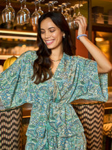 Black Colour Luna V-Neck Blouse - Sea Green