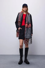 Summum Woman Woven Pied de Poule Scarf - Red/Woman