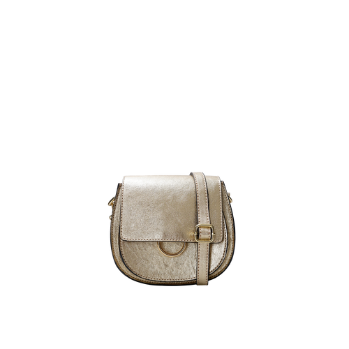 Black Colour Olivia Crossover Bag - Golden