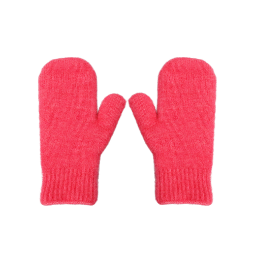 Black Colour Ginger Mittens - Pink