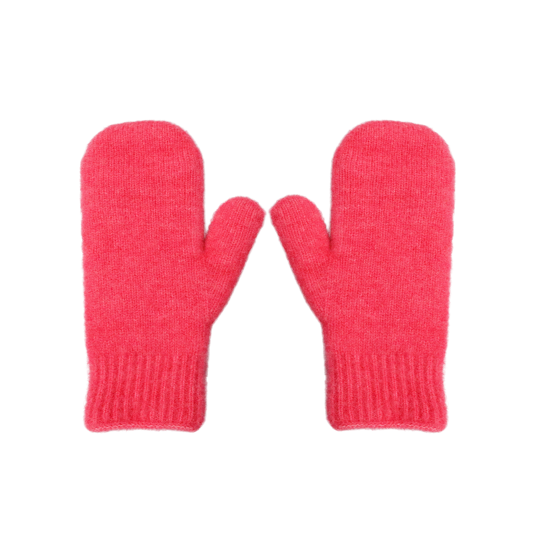 Black Colour Ginger Mittens - Pink