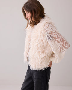 Summum Woman Afghan Faux Fur Gilet - Ivory