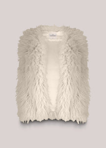 Summum Woman Afghan Faux Fur Gilet - Ivory