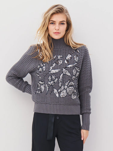 Nu Denmark Anja Blouse Knit - Grey Mix