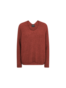 Mos Mosh Thora V Neck Jumper - Garnet