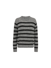 Mos Mosh Thora Stripe Crew Neck Jumper - Sharkskin