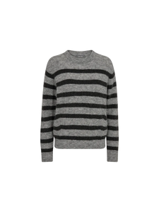 Mos Mosh Thora Stripe Crew Neck Jumper - Sharkskin