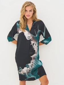 Nu Denmark Babeth Tunic - Petrol Green Mix
