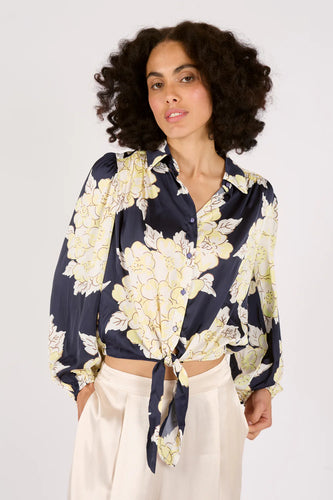 Traffic People Tremors Shirt - Blooming Lovely Navy/Cream