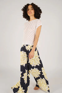 Traffic People Evie Trousers - Blooming Lovely Navy/Cream