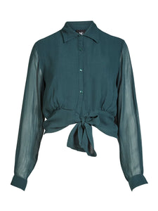 Nu Denmark Billie Shirt - Petrol Green Mix