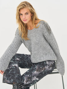 Nu Denmark Bodil Blouse Knit - Iron Grey