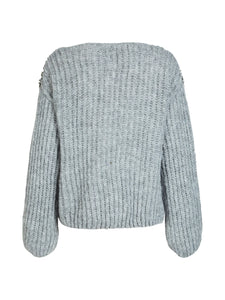 Nu Denmark Bodil Blouse Knit - Iron Grey