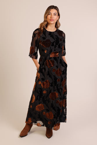 Traffic People Burnout Millie Dress - Black