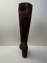 Donna Lei Camoscio Suede Knee Boots - Chocolate Brown