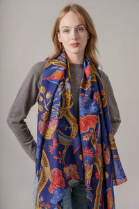 One Hundred Stars Scarf - Climbing Peacock Royal Blue