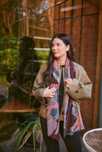 One Hundred Stars Crane Wool Scarf - Plum