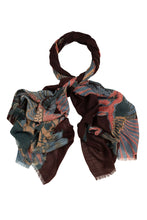 One Hundred Stars Crane Wool Scarf - Plum