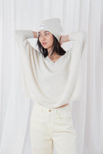 TWNS The Label Jefferson V-Neck Jumper - Mottled Beige