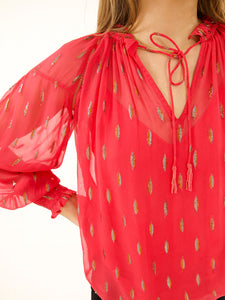 Stardust Georgia Blouse - Raspberry Confetti