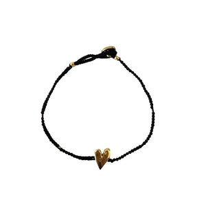 Ibu Jewels Jill Heart Bracelet - Black